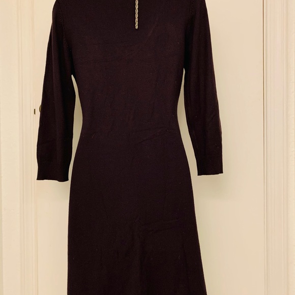 V Neck Purple Tunic Sweater - Picture 3 of 6